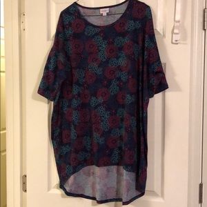 Lularoe Irma top floral navy pink. Size L.